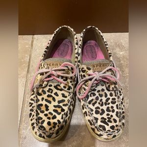 Leopard Sperry Loafers Size 7